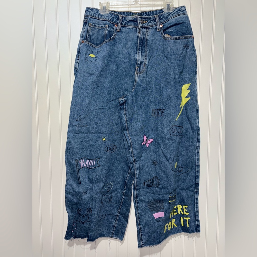 Wild Fable Graphic Blue Denim Jeans| Size 14/32R